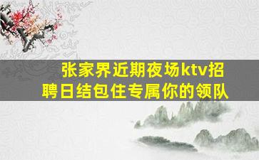 张家界近期夜场ktv招聘日结包住专属你的领队